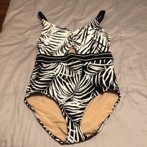 Lane Bryant Palm Print One Piece Swim
